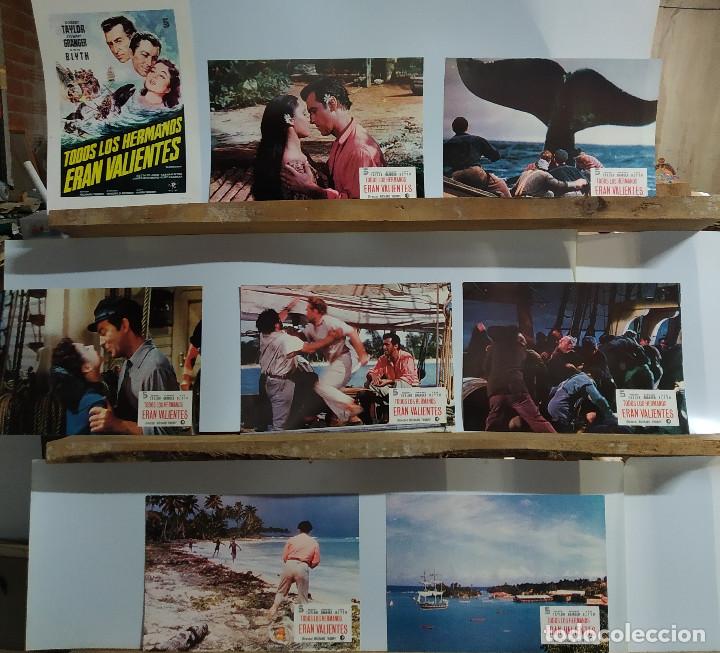 Cine: Todos los hermanos eran valientes. Robert Taylor, Stewart Granger, Ann Blyth, SET 8 FOTOCROMOS