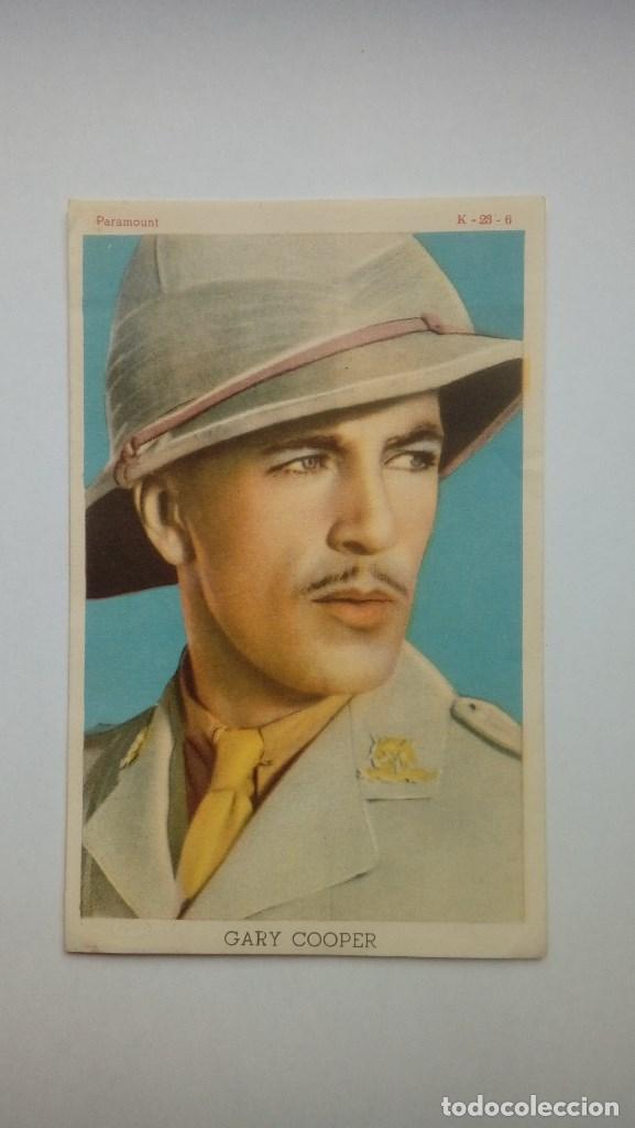 Cine: FOTOCROMO GARY COOPER CON PUBLICIDAD DE EL PILAR BOMBONES CARAMELOS LICORES FIAMBRES