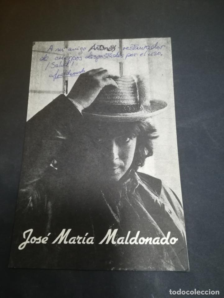 Kino: TARJETA DE PRESENTACION. IMAGEN DE JOSE MARIA MALDONADO. 10 X 15CM. FIRMA Y DEDICATORIA
