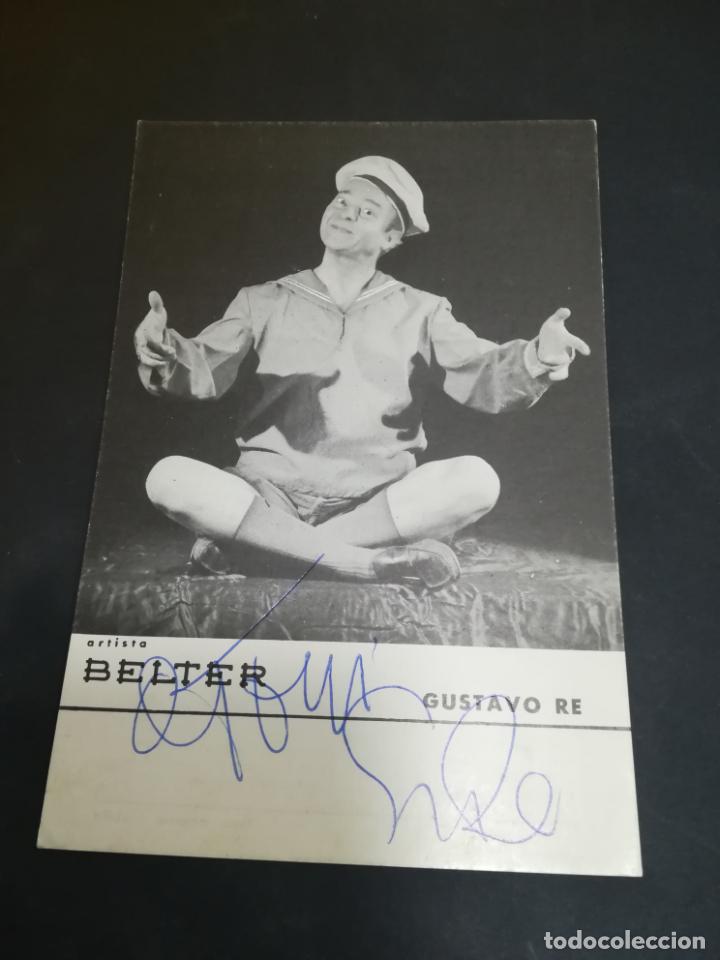 Kino: TARJETA DE PRESENTACI&Oacute;N. IMAGEN DE GUSTAVO RE. 10 X 15CM. FIRMA