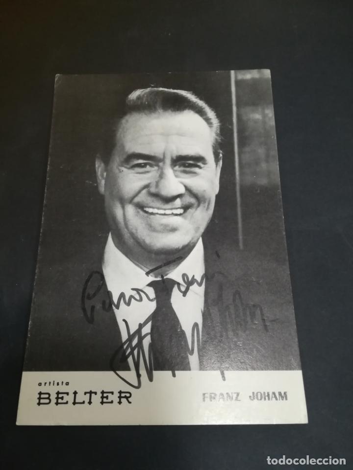 Kino: TARJETA DE PRESENTACI&Oacute;N. IMAGEN DE FRANZ JOHAM. 10 X 15CM. FIRMA