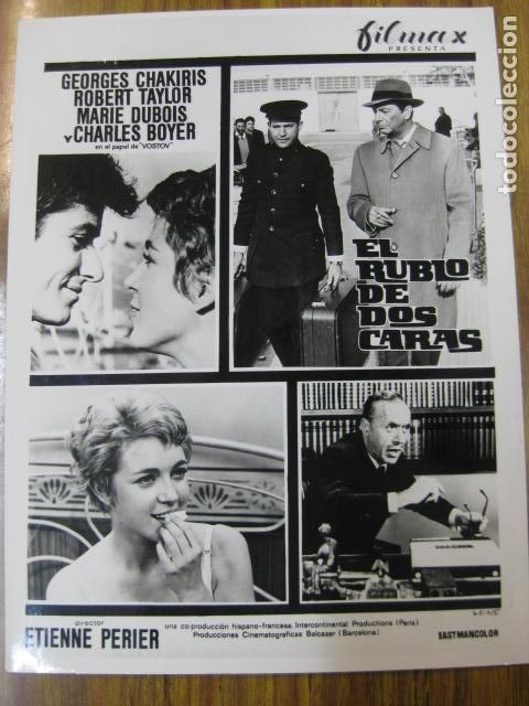 Cine: el rubio de lasdos caras - foto original b/n - robert taylor george chakiris marie dubois filmax