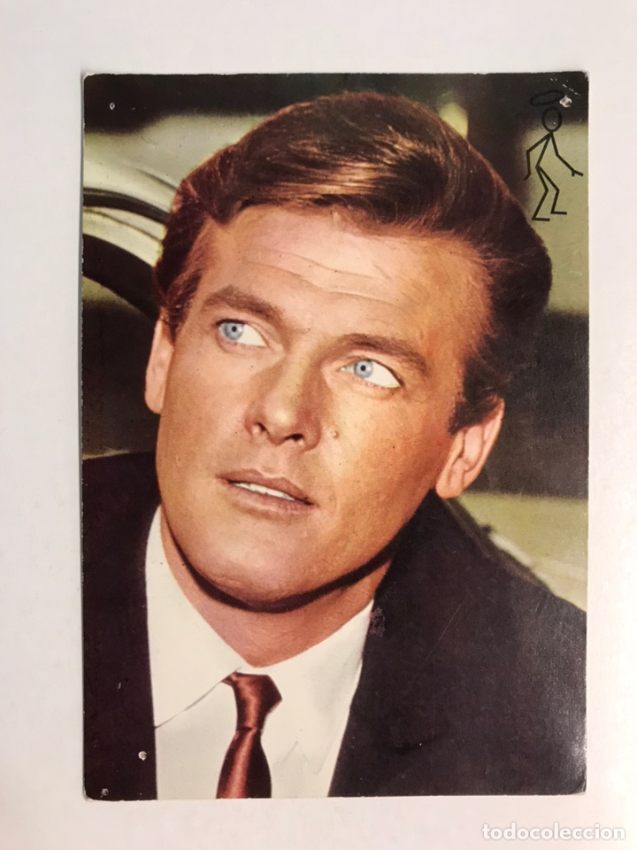 Cine: ROGER MOORE. Postal Cine No.404, actores y actrices. Edic. Oscarcolor (a.1966)