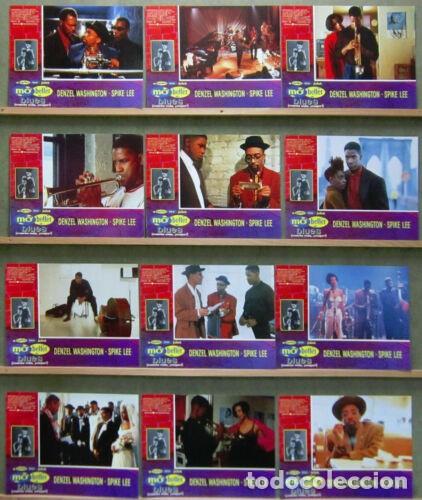 Cinema: SCDO 145 MO BETTER BLUES SPIKE LEE DENZEL WASHINGTON SET COMPLETO 12 FOTOCROMOS ORIGINAL ESTRENO