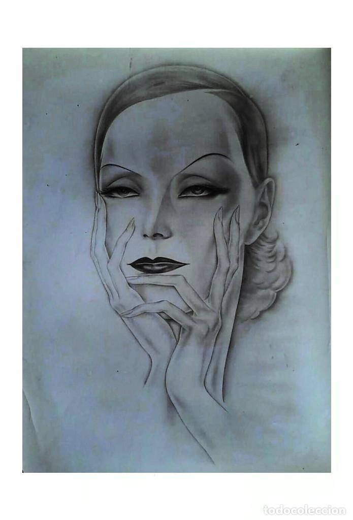 Cine: GRETA GARBO POSTCARD DRAWING-8