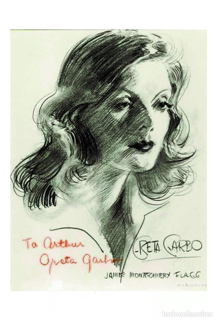 Cine: GRETA GARBO POSTCARD DRAWING-15
