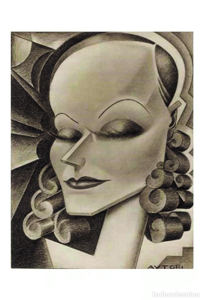 Cine: GRETA GARBO POSTCARD DRAWING-16