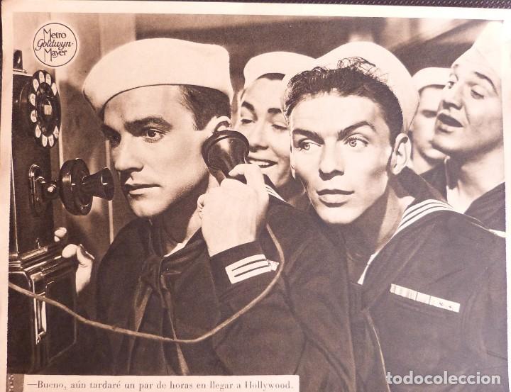 Kino: SEIS ANTIGUOS FOTOGRAMAS METRO GOLDWIN MAYER, UN DIA EN NEW YORK, 24X19 CMS