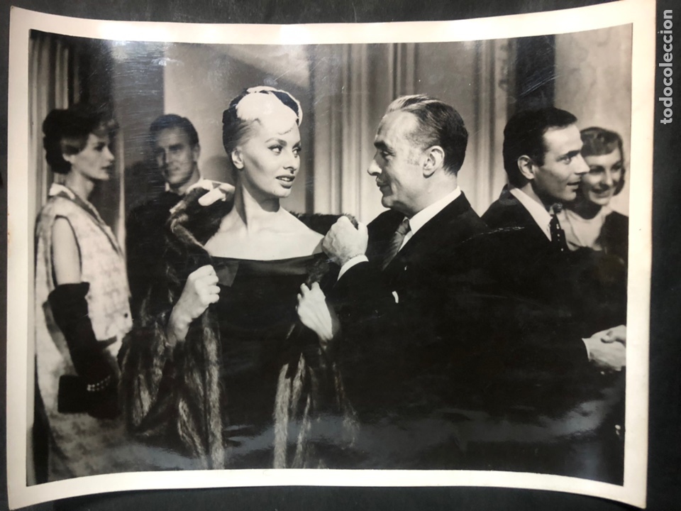 Cine: Foto original de sofia sophia loren y charles boyer 24 x 18 cm