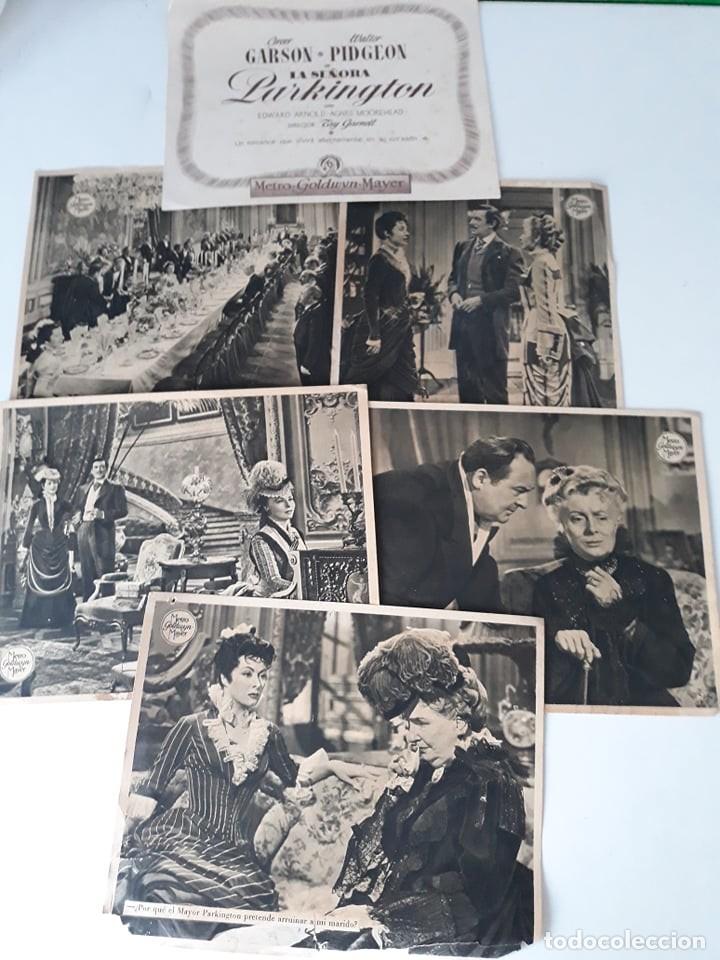 Cinema: LA SE&Ntilde;ORA PARKINGTON - GREER GARSON / WALTER PIDGEON - 6 FOTOCROMOS ORIGINALES + T&Iacute;TULO