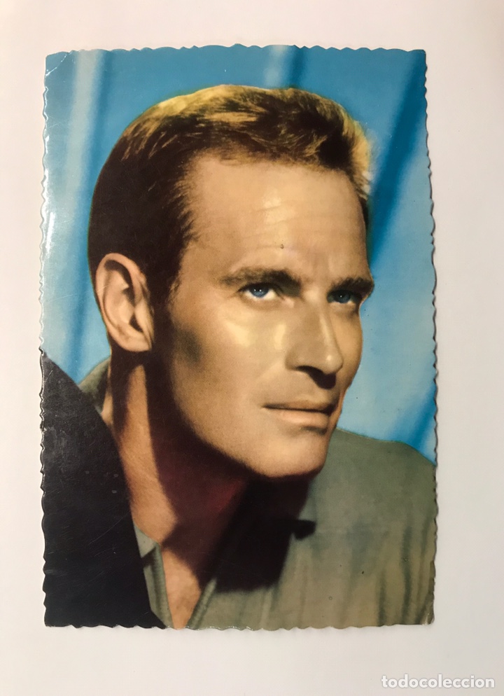 Cine: CHARLTON HESTON. Postal No. C-58, en La Paloma que tom&oacute; Roma. Archivo Bermejo (a.1962) S/C