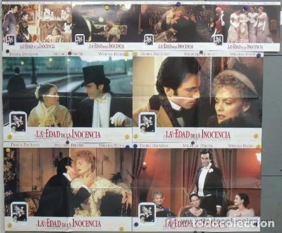 Cine: AAM56 LA EDAD DE LA INOCENCIA MICHELLE PFEIFFER DANIEL DAY-LEWIS SET COMPLETO 8 FOTOCROMOS ESTRENO