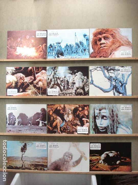 Cinema: AAM59 EN BUSCA DEL FUEGO JEAN-JACQUES ANNAUD SET COMPLETO 12 FOTOCROMOS ORIGINAL ESTRENO