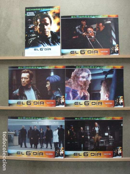 Cinema: AAM69 EL SEXTO DIA ARNOLD SCWARZENEGGER SET COMPLETO 6 FOTOCROMOS ORIGINAL ESTRENO