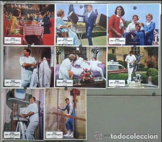 Cinema: AAM77 CASO CLINICO EN LA CLINICA JERRY LEWIS SET COMPLETO 8 FOTOCROMOS ORIGINAL FRANCES B