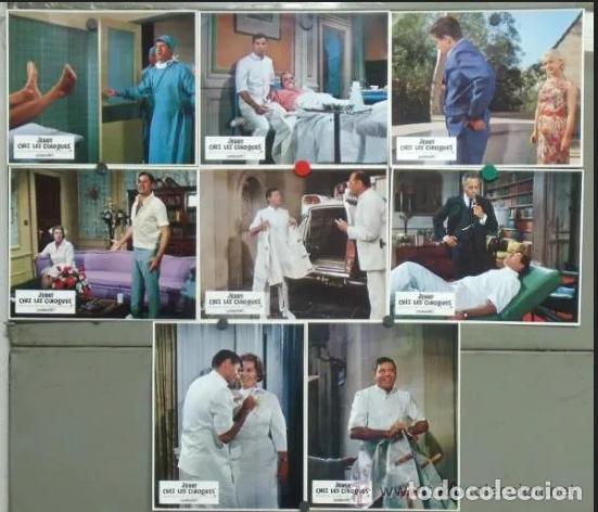 Cine: AAM78 CASO CLINICO EN LA CLINICA JERRY LEWIS SET COMPLETO 8 FOTOCROMOS ORIGINAL FRANCES A