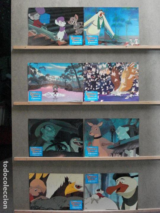 Cinema: AAM90 LOS RESCATADORES EN CANGUROLANDIA WALT DISNEY SET 8 FOTOCROMOS ORIGINAL ALEMAN