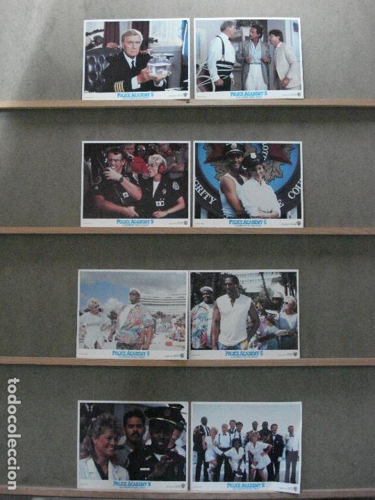 Cine: AAN23 LOCA ACADEMIA DE POLICIA 5 BUBBA SMITH DAVID GRAF SET 8 FOTOCROMOS ORIGINAL AMERICANO