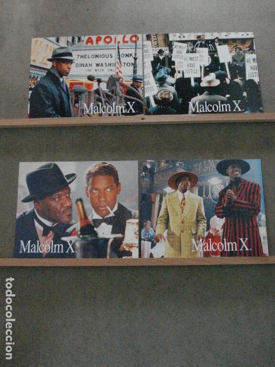 Cinema: AAN30 MALCOLM X DENZEL WASHINGTON ANGELA BASSET SET 4 FOTOCROMOS ORIGINAL AMERICANO