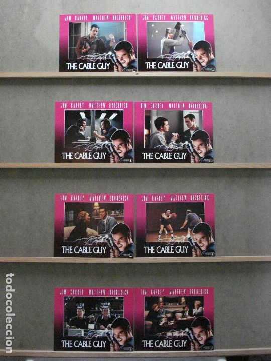 Cinema: AAN33 UN LOCO A DOMICILIO JIM CARREY MATTHEW BRODERICK SET 8 FOTOCROMOS ORIGINAL AMERICANO