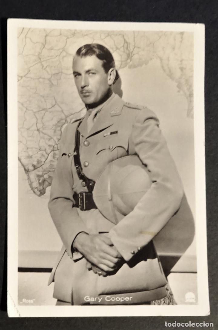 Cine: Gary Cooper, foto de promoci&oacute;n de 6 x cm de casa de fotograf&iacute;a alemana, ver foto reverso
