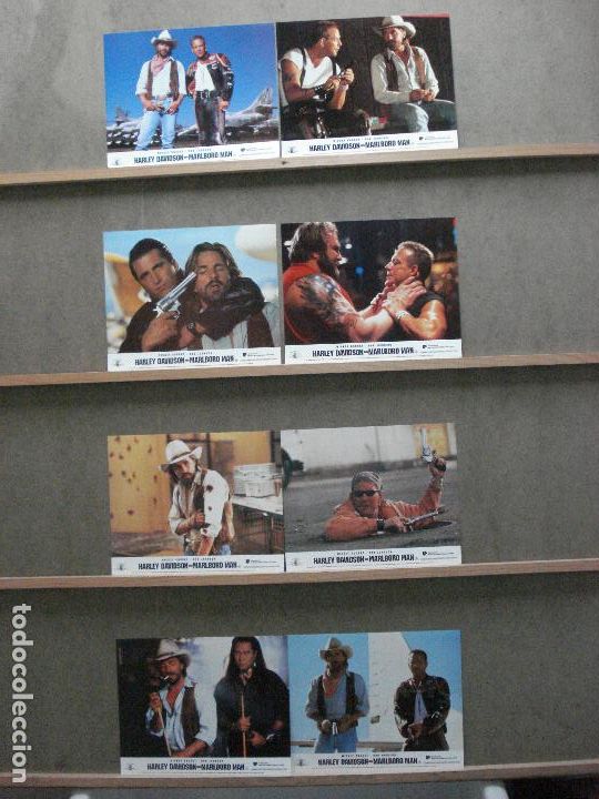 Cin&eacute;ma: AAO59 DOS DUROS SOBRE RUEDAS MICKEY ROURKE DON JOHNSON SET 8 FOTOCROMOS ORIGINAL INGLES