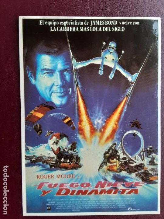 Cine: FUEGO, NIEVE Y DINAMITA, ROGER MOORE, POSTAL LAUREN