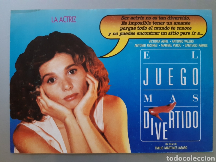 Cine: Fotocromo de la pel&iacute;cula &rdquo; El juego m&aacute;s divertido &rdquo; con Victoria Abril. A&ntilde;os 80 .