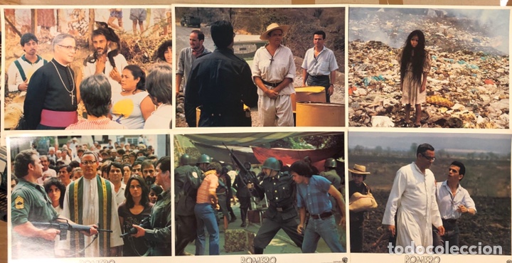 Cine: ROMERO (EL SANTO DEL PUEBLO) (1989). SET CON 6 FOTOCROMOS PROMOCIONALES U.S.A.