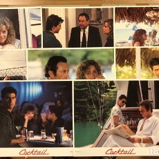 Cine: COCKTAIL (1988). SET COMPLETO 8 FOTOCROMOS PROMOCIONALES U.S.A. TOM CRUISE, ELISABETH SUE,