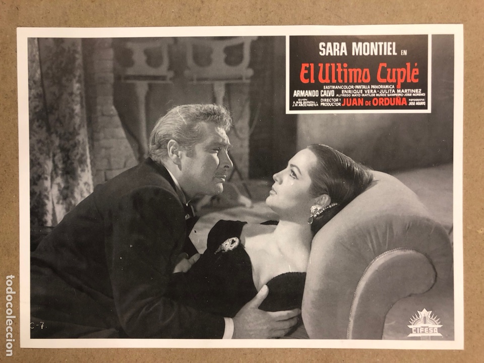 Cine: EL &Uacute;LTIMO CUPL&Eacute; (SARA MONTIEL). FOTOCROMO PROMOCIONAL DE LA PEL&Iacute;CULA.