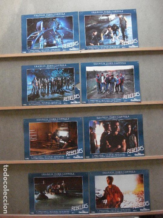 Cine: AAW38 REBELDES COPPOLA MATT DILLON TOM CRUISE SET 8 FOTOCROMOS ORIGINAL ESTRENO