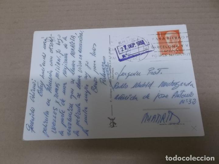 Cine: PALOMA CELA (TARJETA) POSTAL MANUSCRITA Y FIRMADA ENVIADA A JOAQUIN PRAT A RADIO MADRID A&Ntilde;O 1968
