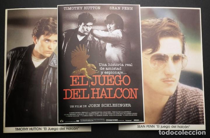 Cine: LOTE DE 3 POSTALES SERIE YO AMO EL CINE - EL JUEGO DEL HALC&Oacute;N, TIMOTHY HUTTON Y SEAN PENN