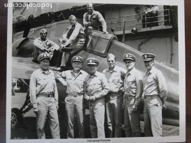 Cine: la batalla de midway - foto original b/n - charlton heston glenn ford 2&ordm; guerra mundial