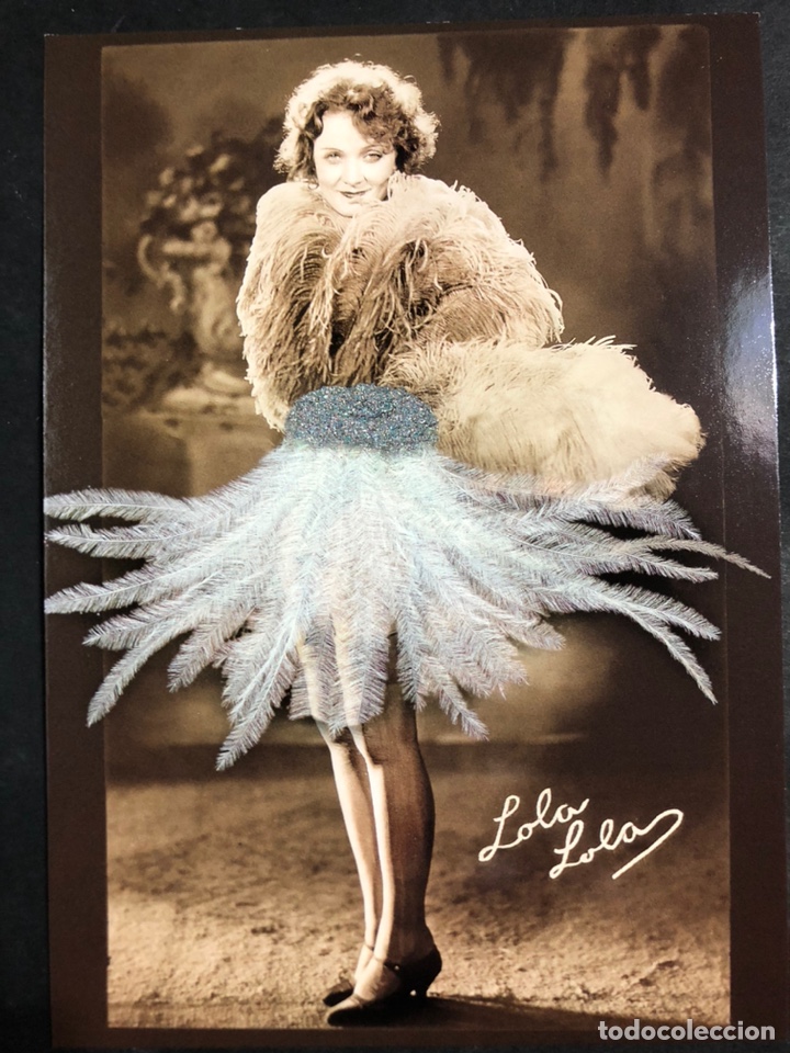 Cine: Tarjeta postal de Marlene Dietrich el &aacute;ngel azul 15 x 10 cm