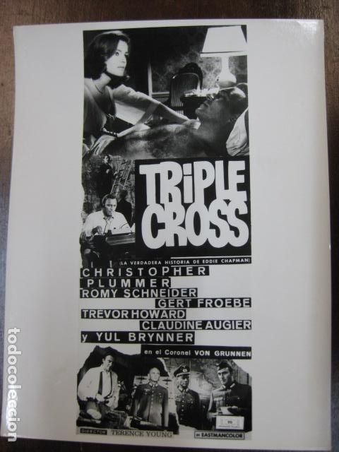 Cine: triple cross - foto b/n original - christopher plummer 2&ordf; guerra mundial romy schneider yul brynner