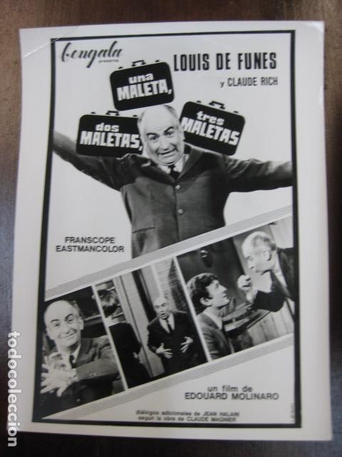 Cine: una maleta dos maletas tres - FOTO B/N ORIGINAL - louis de funes claude rich edouard molinaro