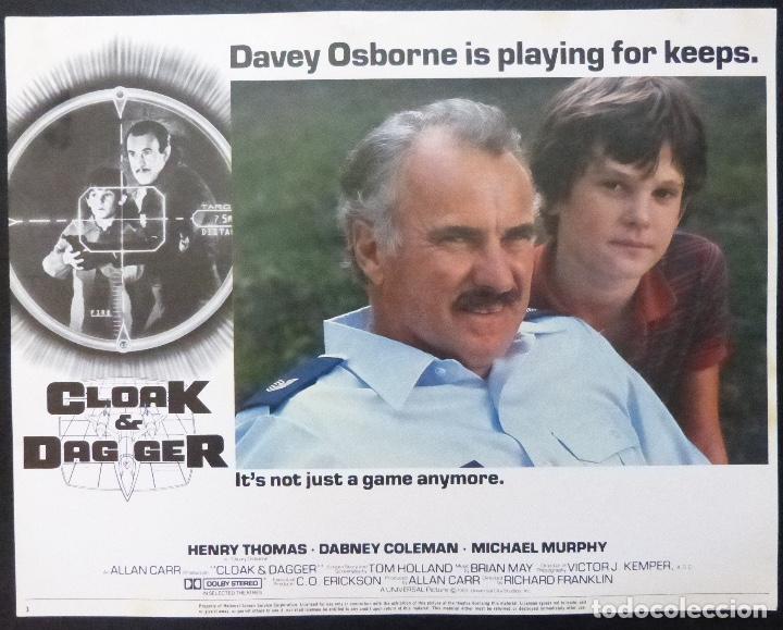 Kino: CLOAK & DAGGER Lobby Card,a&ntilde;o 1984,Henry Thomas,Richard Franklin,3/8