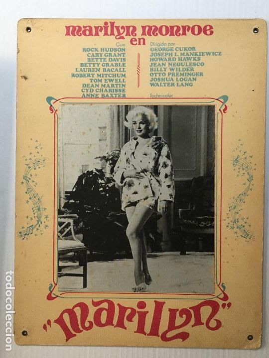 Cine: marilyn monroe fotocromo de carton original antiguo