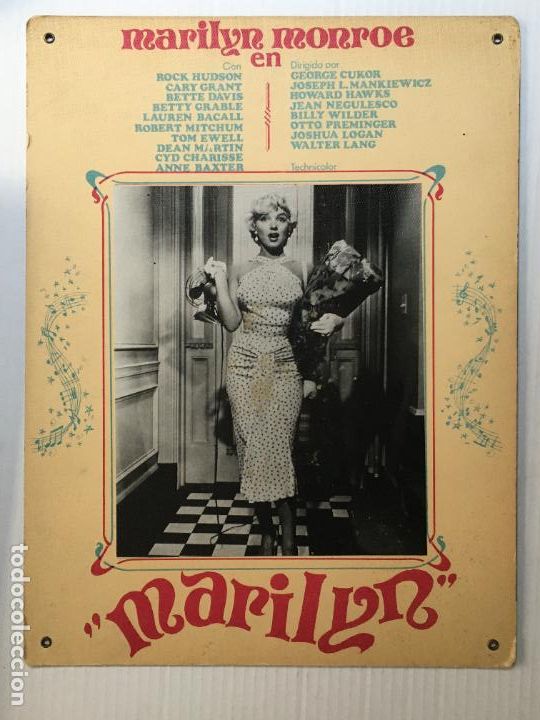 Cine: marilyn monroe fotocromo de carton original antiguo