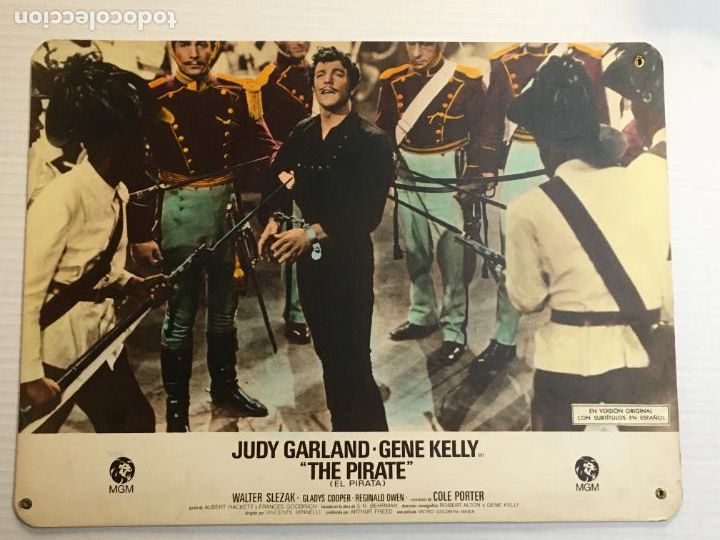 Cine: el pirata gene kelly judy garland fotocromo de carton original antiguo