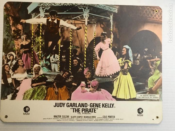 Cine: el pirata gene kelly judy garland fotocromo de carton original antiguo