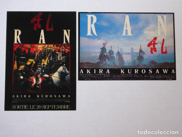 Cine: Lote 2 postales carteles film Ran, de Akira Kurosawa, Humour a la carte, Paris n&uacute;mero AC-171 i 177