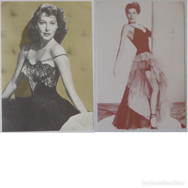 Cine: Lote 2 postales actriz cine Ava Gardner - Fotogramas serie Mitos y Delta Prod.-Francia n&uacute;m. CP167