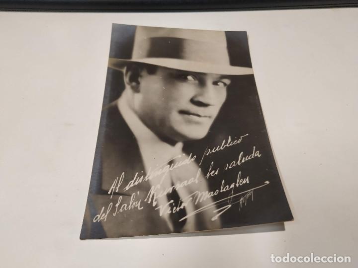 Cine: TARJETA POSTAL VICTOR MCLAGLEN- DEDICATORIA IMPRESA AL P&Uacute;BLICO DEL KURSAAL