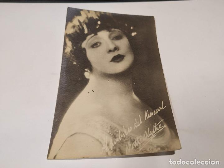 Cine: TARJETA POSTAL BETTY BLYTHE - DEDICATORIA IMPRESA AL P&Uacute;BLICO DEL KURSAAL