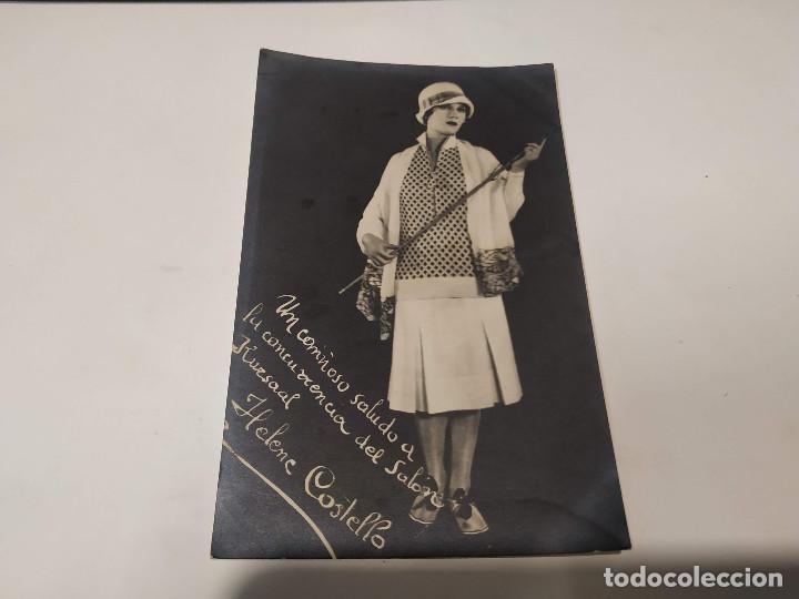 Cine: TARJETA POSTAL HELENE COSTELLO - DEDICATORIA IMPRESA AL P&Uacute;BLICO DEL KURSAAL