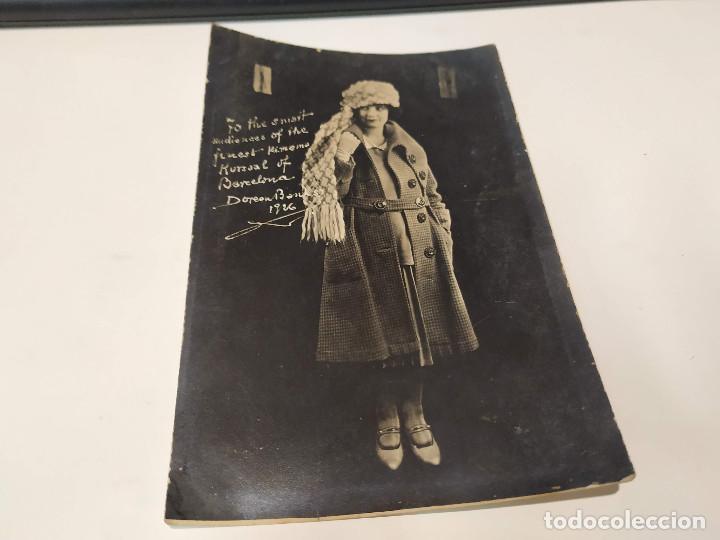 Cine: TARJETA POSTAL DOREEN BANKS - DEDICATORIA IMPRESA AL P&Uacute;BLICO DEL KURSAAL