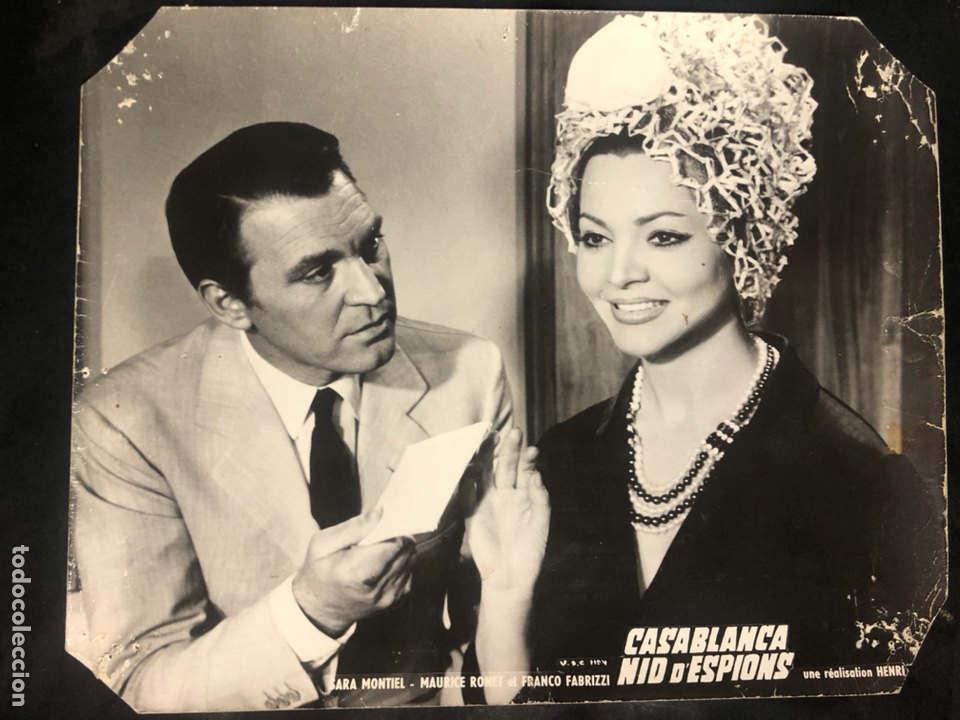 Cine: Foto original sara sarita Montiel y maurice ronet.noches de casablanca 28 x 23,5 cm